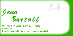 jeno bartolf business card